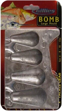 Gillies Sinker Mould Range -Finest Angling Store LARGE BOMB MOULD