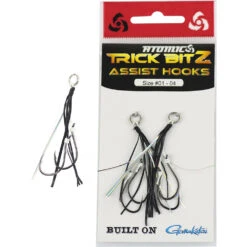 Atomic Trick Bitz Assist Hook Packs -Finest Angling Store atomic trick Bitz assist hooks black silver tackleworld kawana
